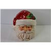 Image 4 : Santa Cookie Jar - Ceramic Santa Face Dish