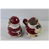 Image 5 : Ceramic Mister & Mrs Clause Creamer & Sugar Containers - Glass Festive Platter