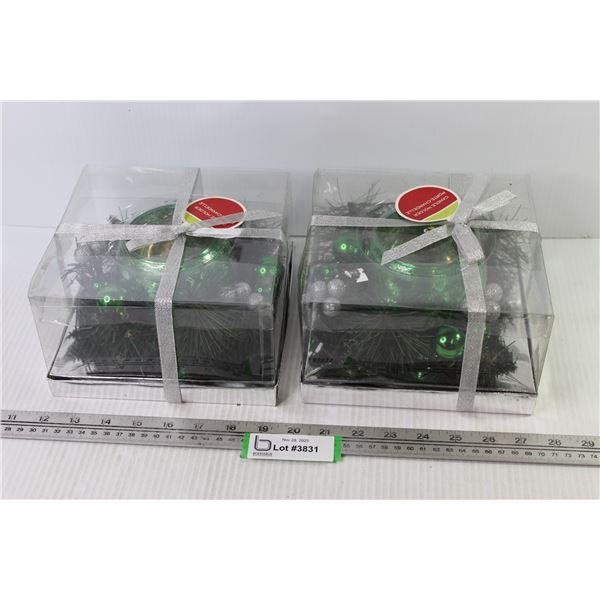 (2) Festive Candle Holders (NIB)