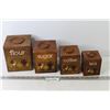 Image 1 : Vintage 4 Piece Wooden Cannister Set