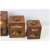 Image 3 : Vintage 4 Piece Wooden Cannister Set
