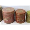 Image 3 : Vintage 4 Piece Metal Cannister Set