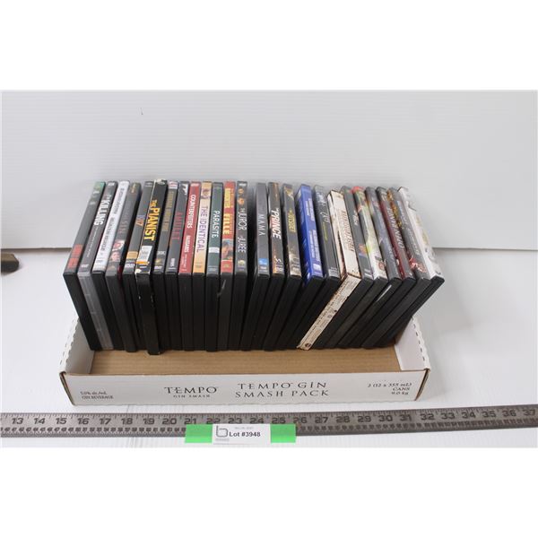 Lot of 25 DVDS - Assorted - CATS, Seabiscuit, Tomb Raider, The Godfather, Misc.