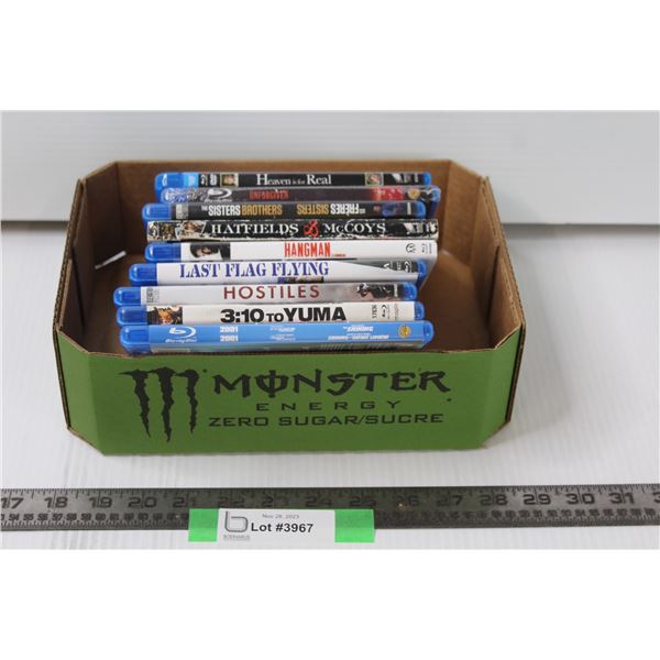 Lot of 9 Blue Ray Movies - 3:10 to Yuma, Hatfeilds & McCoy's, Unforgiven (Sealed), Misc.