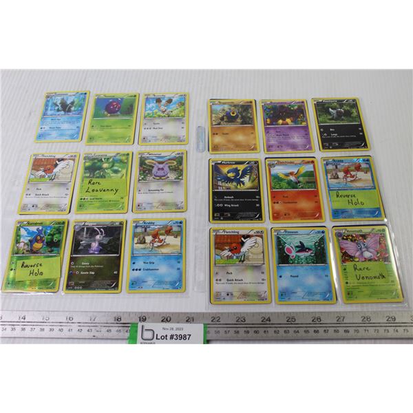 (36) Pokemon Cards - Reverse Holo - Venomoth - Leavanny