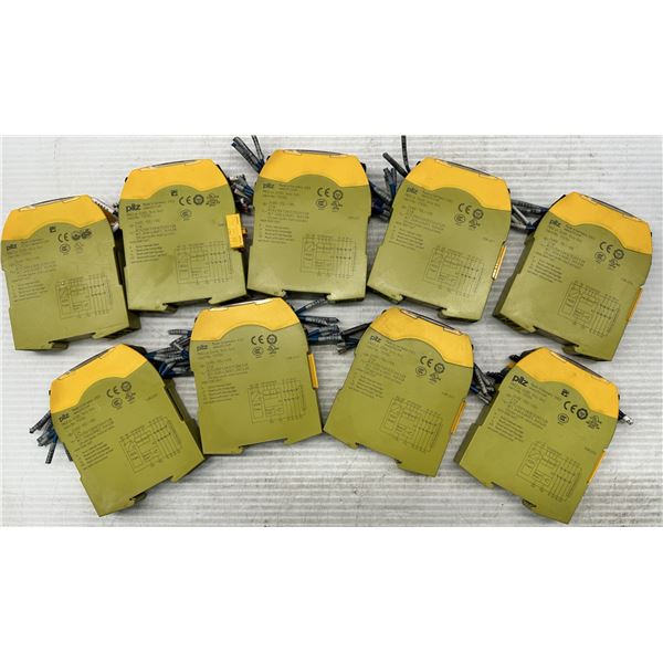 Lot of (9) Pilz #PNOZ s4 24VDC 3 n/o 1 n/c / #750104 Modules