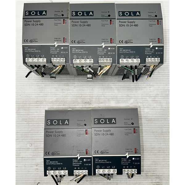 (5) Sola #SDN 10-24-480 Power Supplies