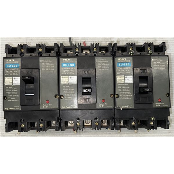 Lot of (3) Fuji #BU-ESB Circuit Breakers