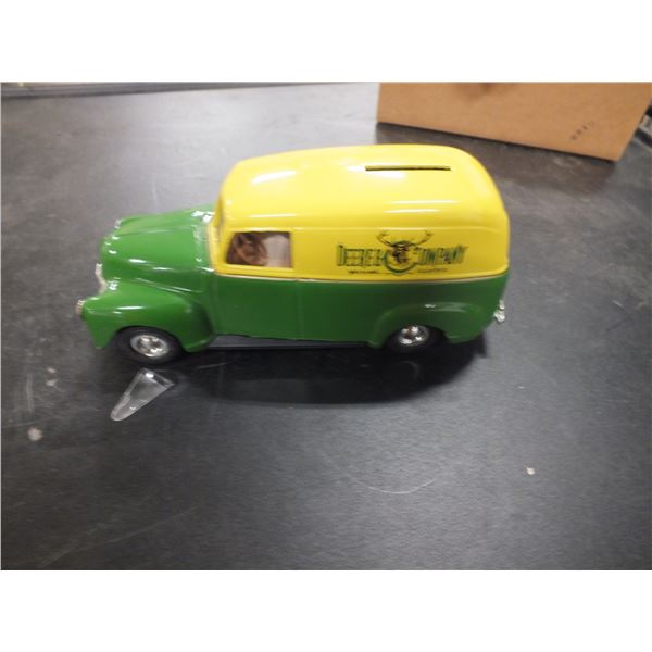 John Deere Die Cast Truck Bank w/ Coins