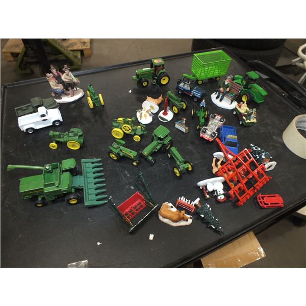 Small Box Of John Deere Tractors and Cars