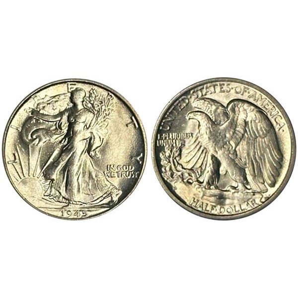1945-S Liberty Walking Half Dollar. PCGS graded MS63