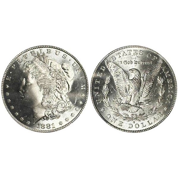 1881-S Morgan Dollar. NGC graded MS65
