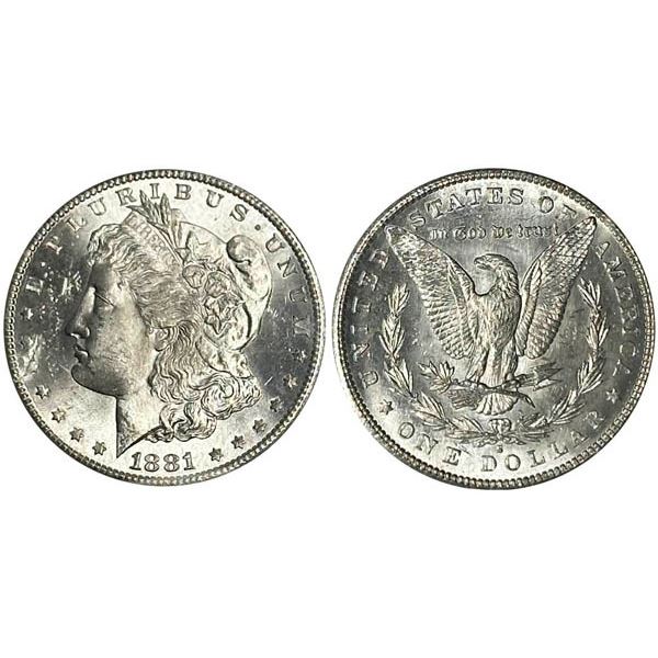 1881-S Morgan Dollar. PCGS graded MS63