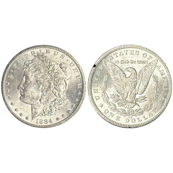 1884-CC Morgan Dollar. Unc
