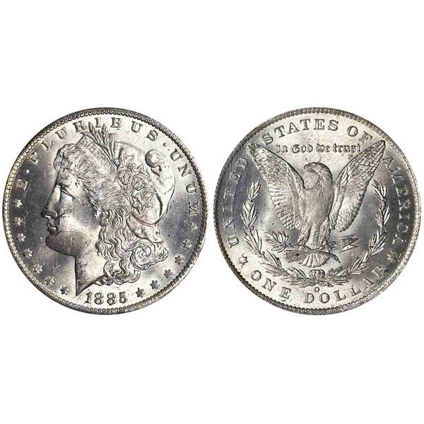 1885-O Morgan Dollar. PCGS graded MS64