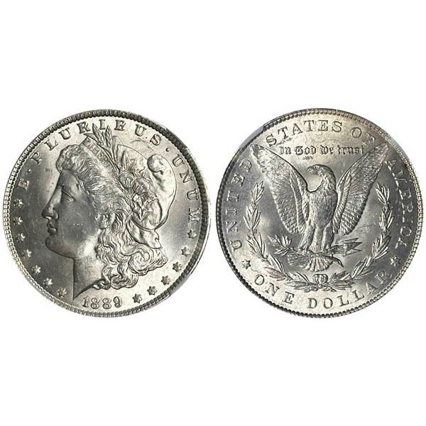 1889 Morgan Dollar. NGC graded MS64