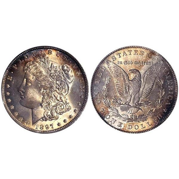 1897 Morgan Dollar. PCGS graded MS64