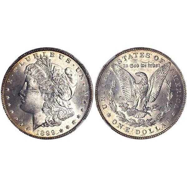 1899 Morgan Dollar. NGC graded MS62