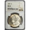 Image 2 : 1899 Morgan Dollar. NGC graded MS62