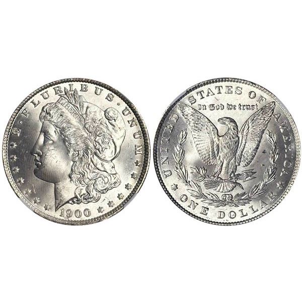 1900 Morgan Dollar. NGC graded MS64