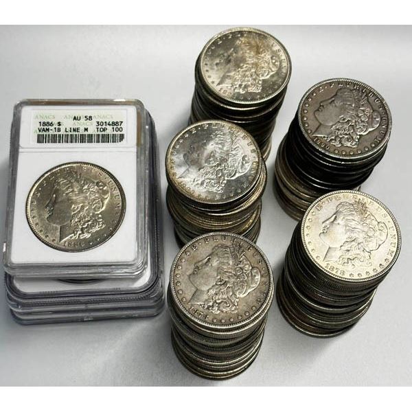 1878-1904 Morgan Dollars. A group of 108
