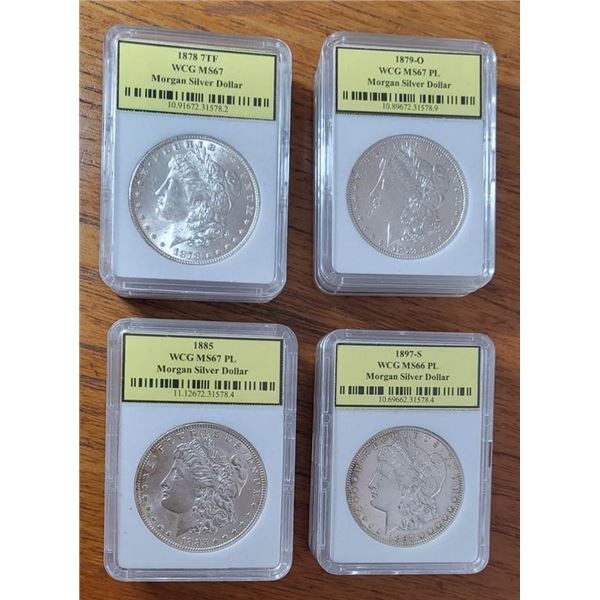 1878-1921 Morgan Dollars. A group of 14, all common dates