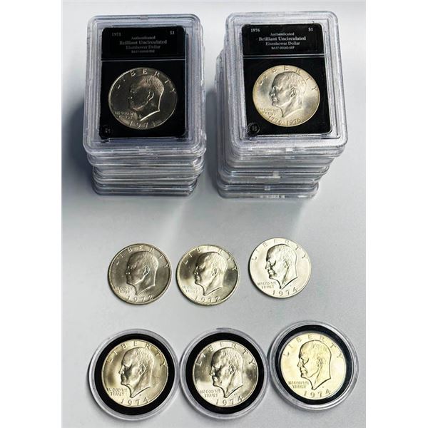 1971-1976 Eisenhower Dollars. A group of 24