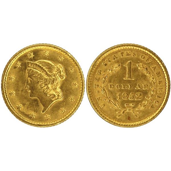 1852 Gold $1 Liberty. XF