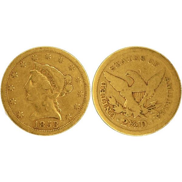 1853 Gold $2.50 Liberty. Fine