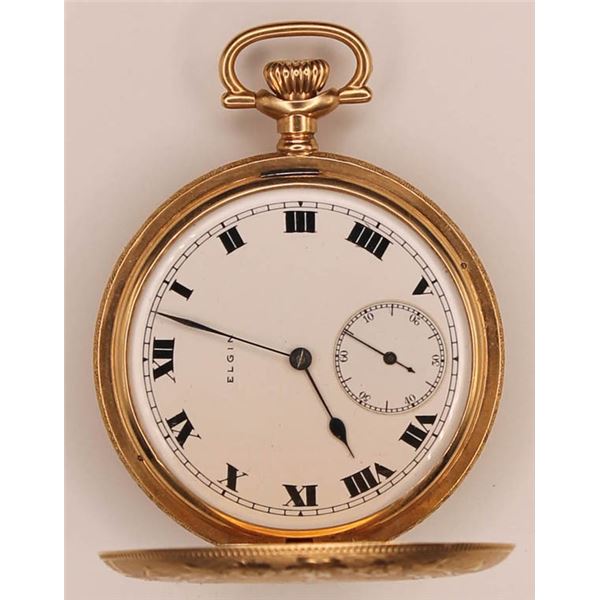 Elgin National Watch Co. vintage pocket watch, 14kt yellow gold