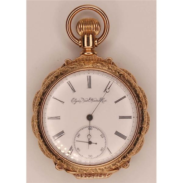 Elgin National Watch Co. vintage pocket watch, 14kt yellow gold