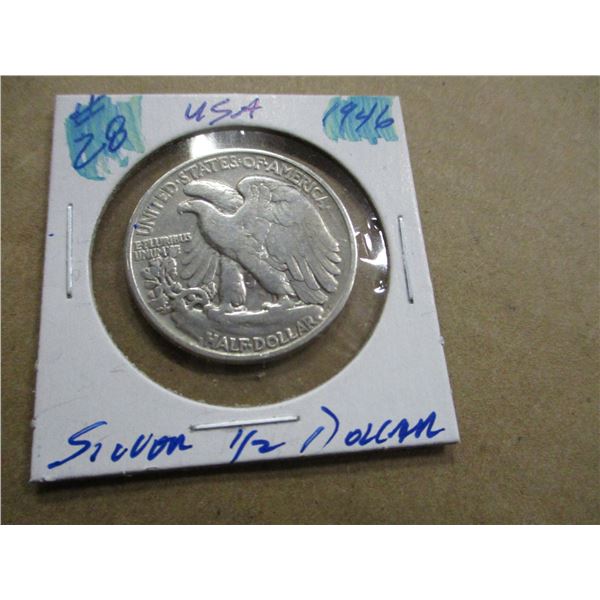 1946 USA WALKING LIBERTY SILVER HALF DOLLAR