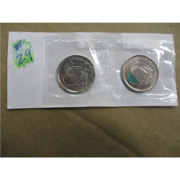 2011 MINT PROOF COLORED CANADA QUARTER SET