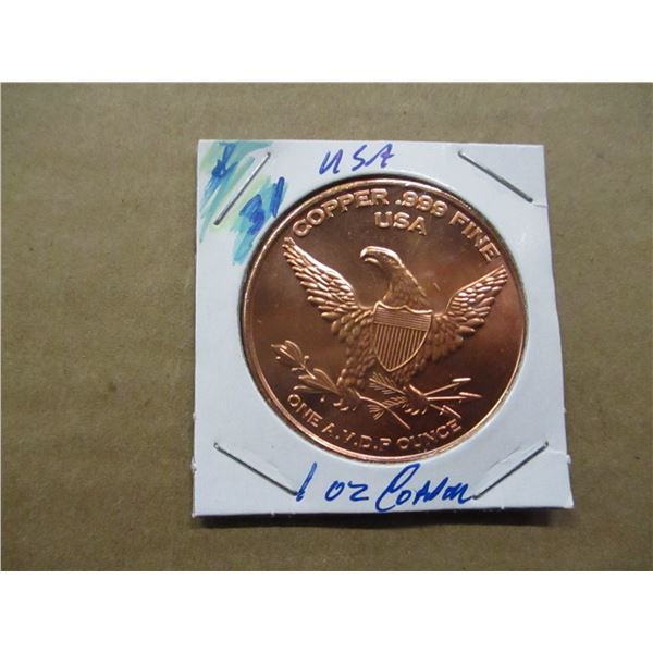 USA 1 OUNCE COPPER COIN