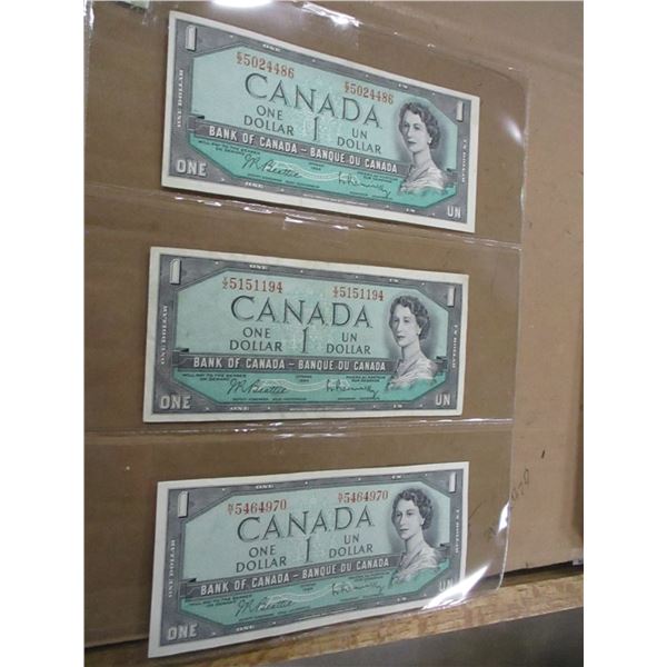 1954 STOCK SHEET LAST OF CANADA $1 BILLS