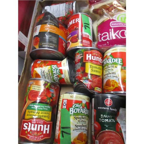 FREIGHT DAMAGE (AS IS):  FLAT C/W ASSORTED CANNED GROCERIES