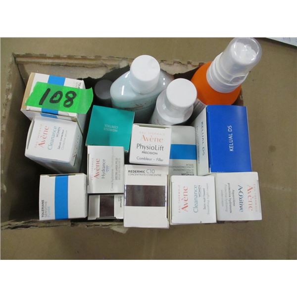 BOX C/W ASSORTED SKIN CARE PRODUCTS
