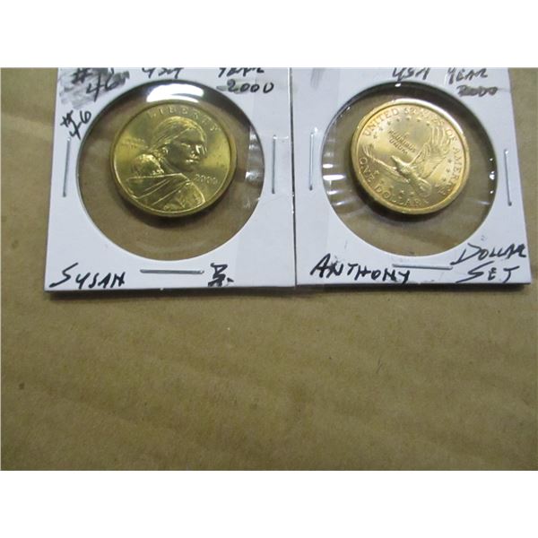 YEAR 2000 USA SUSAN B. ANTHONY DOLLAR SET