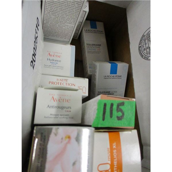 BOX C/W VARIOUS SKIN CARE PRODUCTS