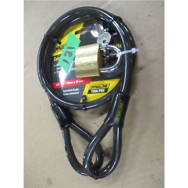 3/8" X 3' SECURITY CABLE C/W LOCK