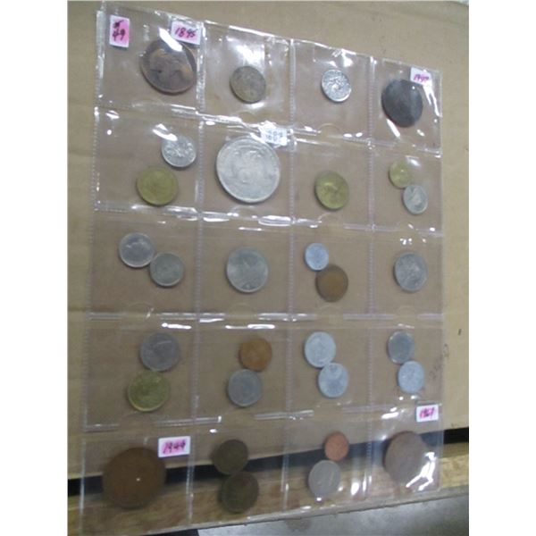 STOCK SHEET OF OVER 20 WORLD COLLECTIBLE COINS