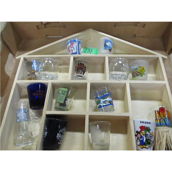 HOUSE DISPLAY SHELF & SHOT GLASSES