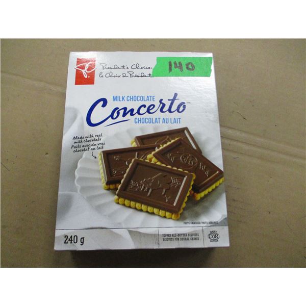 SHELF PULLS (AS IS):  CONCERTO COOKIES (240G) - BOX