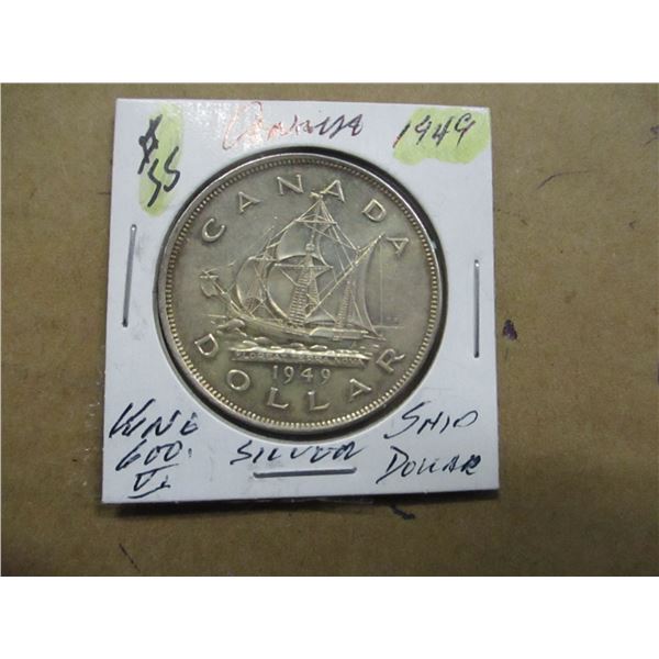 1949 CANADA SHIP KING GEORGE VI SILVER DOLLAR