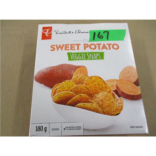 SHELF PULLS (AS IS):  SWEET POTATO SNAPS (180G) - BOX