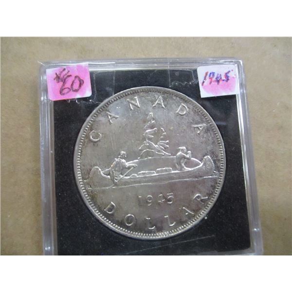 1945 CANADA KING GEORGE VI SILVER DOLLAR