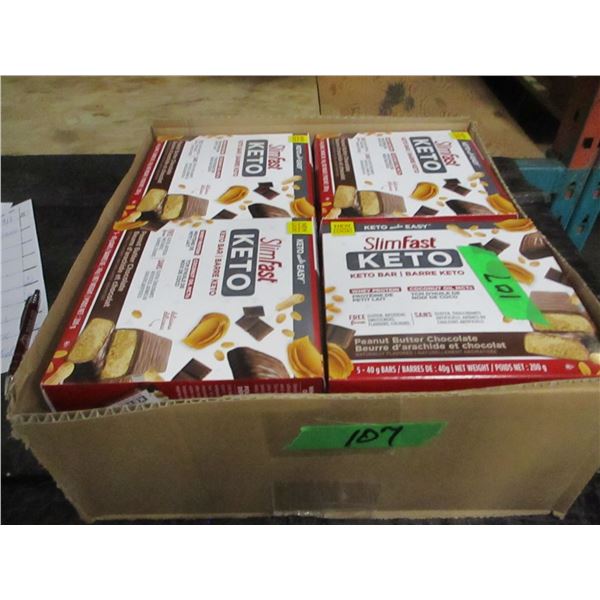 SHELF PULLS (AS IS - DATED):  FLAT OF 12 KETO BARS