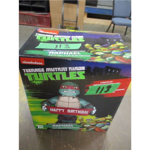 FREIGHT DAMAGE (AS IS):  BOX C/W TEENAGE TURTLES INFLATABLE YARD DECORATION (APPROX. 3')