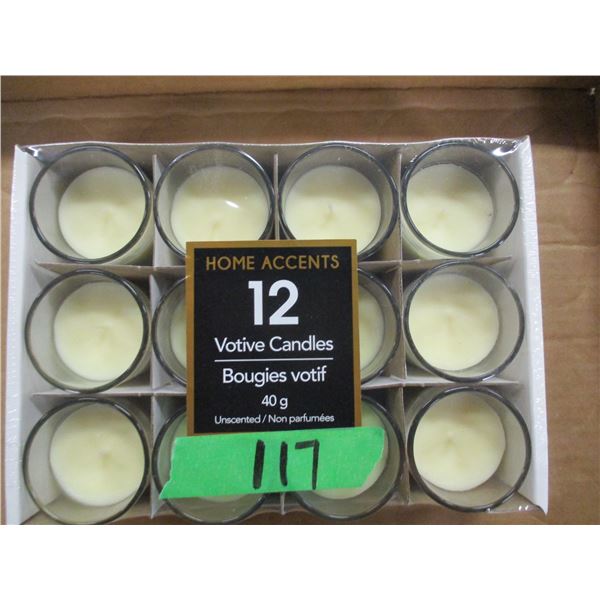 FREIGHT DAMAGE (AS IS):  PACKAGE OF 12 VOTIVE CANDLES
