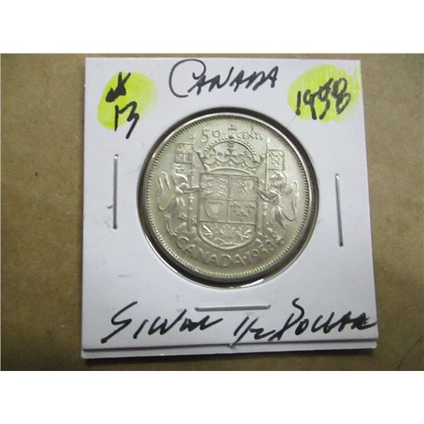 1958 CANADA SILVER HALF DOLLAR
